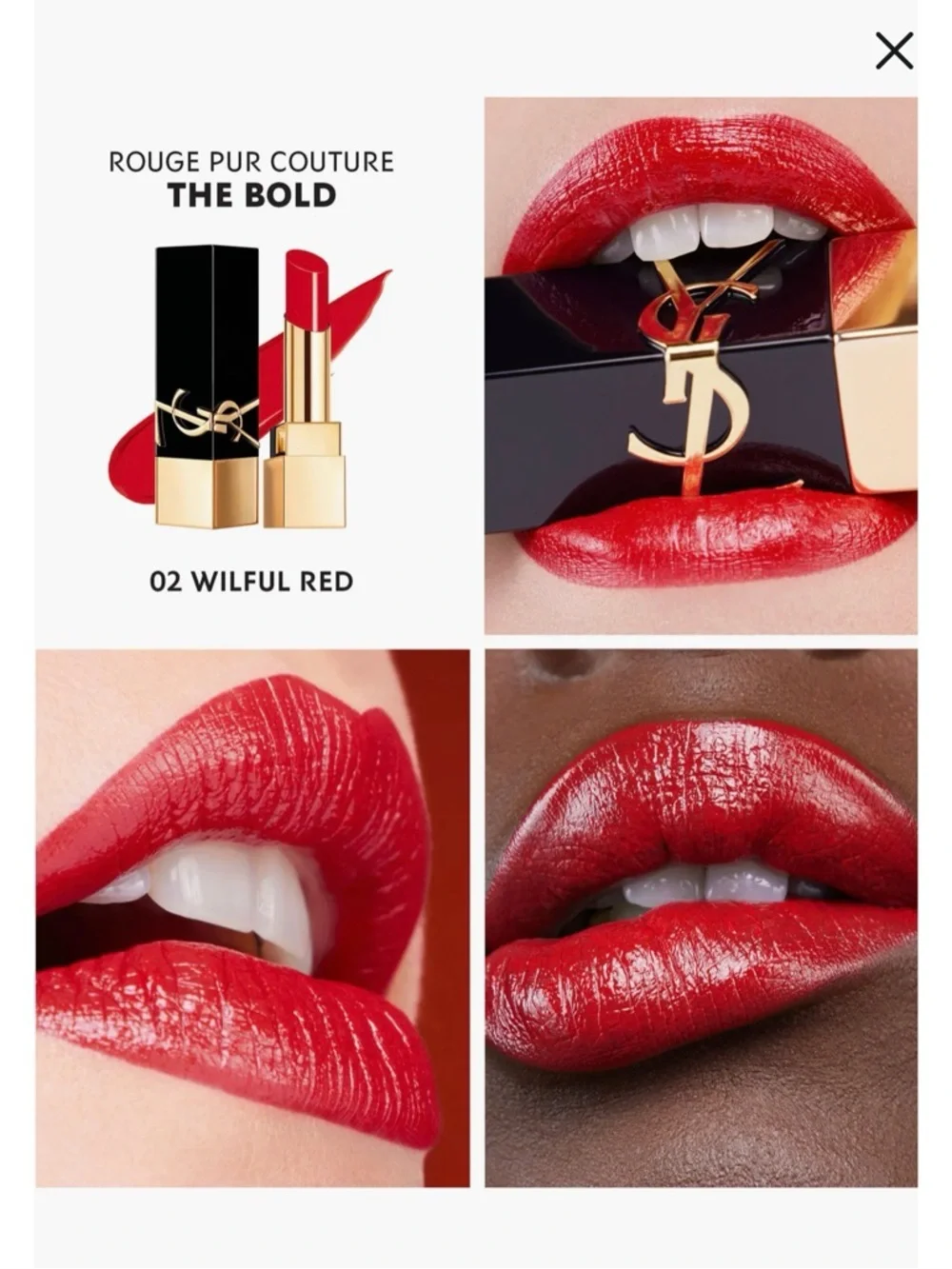 New! YSL The Bold High Pigment Lipstick - Wilful Red